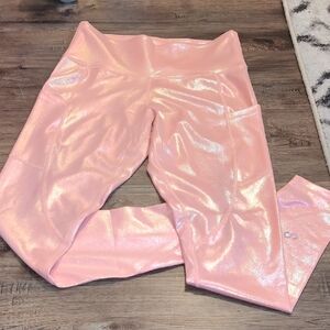 Curves N Combatboots CNC Peach Shimmering Leggings - Medium